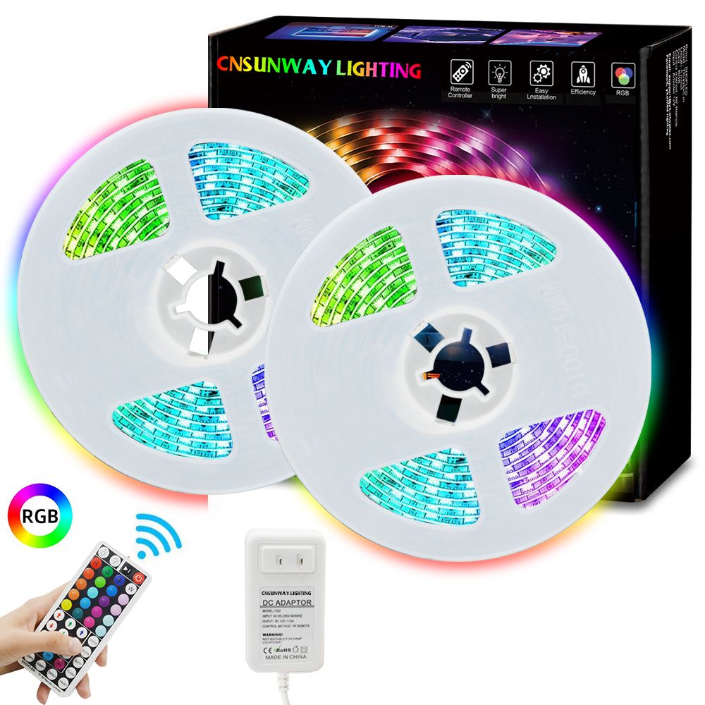 RGB LED Strip Light Tape Flexible Diode Ribbon SMD 5050 RGB 44Key RF Remote  Lighting + With Bluetooth APP 5M 10M From Sunway518, $11.09 | DHgate.Com