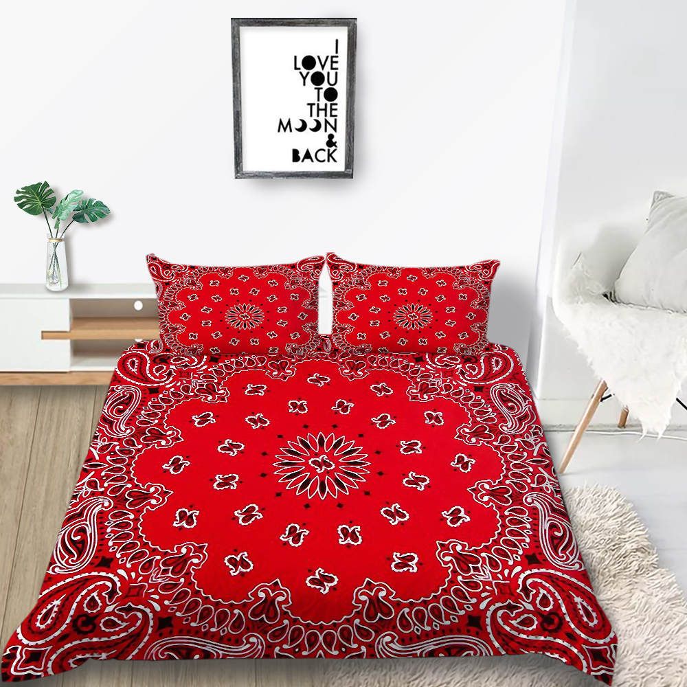 Floral Bedding Set For Girl Classic Fashionable Red Vintage Duvet