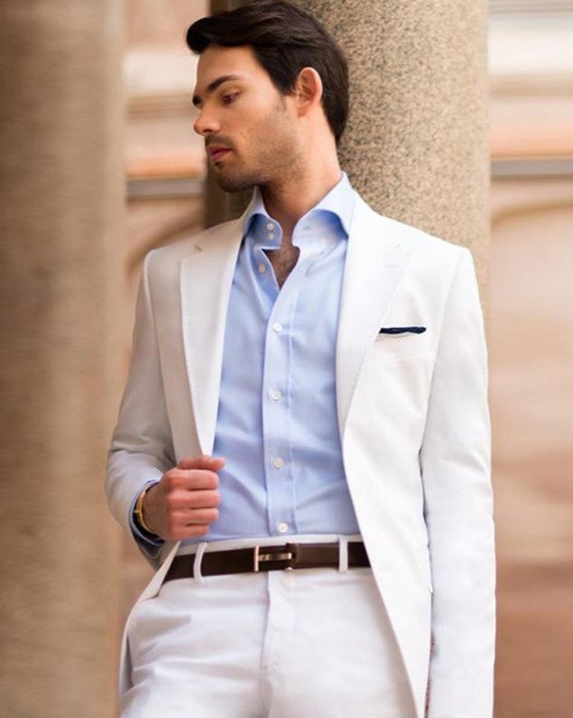 Compra Los Últimos Diseños Blancos Trajes De Hombre Para Casarse De  Esmoquin 2 Piezas Notche La Solapa Del Hombre De Negocios Trajes Blazer  Pantalones Ternos Masculino Traje De Homme Barato | Entrega