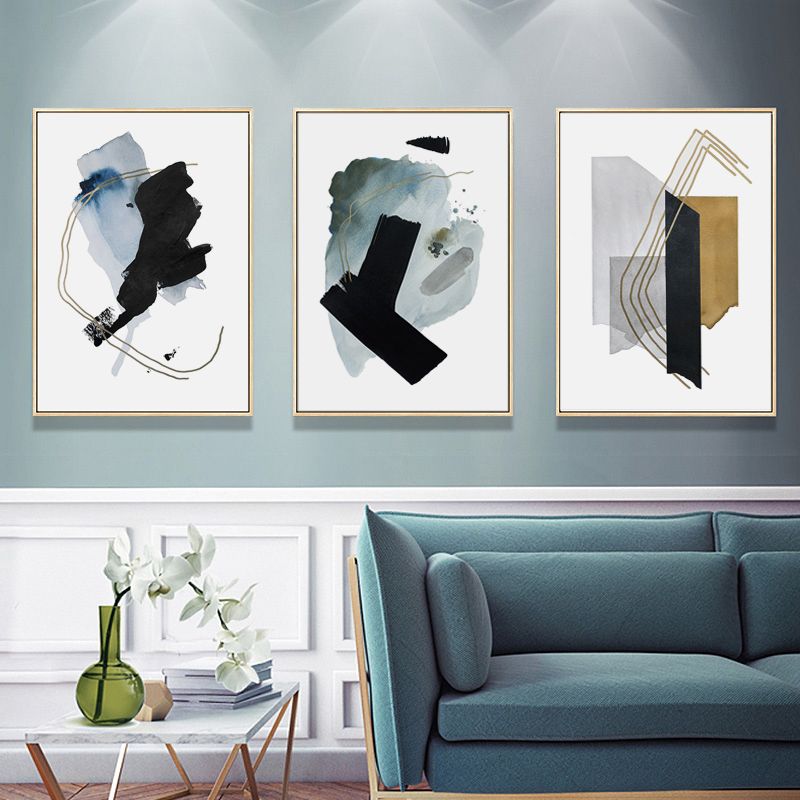 Compre Moderno Abstracto Negro Tinta Lienzo Pintura Oficina Arte De La Pared Cuadros Decorativos Impresiones Del Cartel Para La Sala De Estar Interior Decoracion A 7 44 Del Sakuna Es Dhgate Com