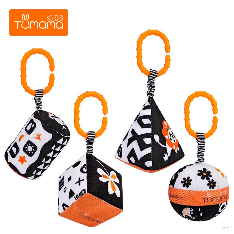 Tumama Bebe Jouets Suspendus Coffret Cadeau Miroir Noir Et Blanc En Peluche Hochets Anneaux Et Livre En Tissu Froisse Pour Landau Siege De Voiture Activite Poussette Jouet Suspendu Pour 3 6 9