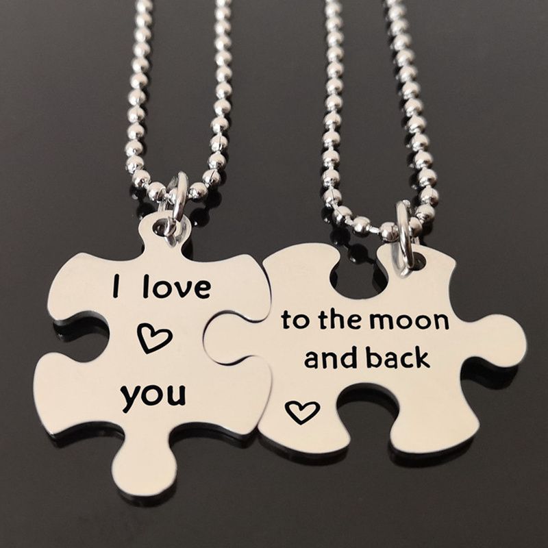 Personalized Necklace Customize Photo Necklace The Love of Moon Pendant For Lover 