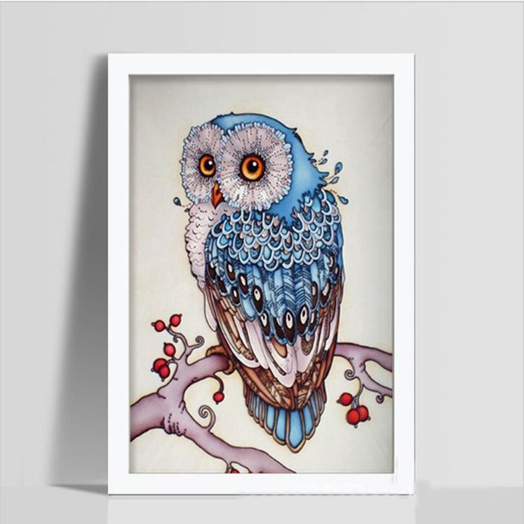 Hazlo tú mismo 5D Diamante Taladro con Dibujo de Búho Bordado Animal Completo De Pintura Decoración Arte Artesanía 31Y