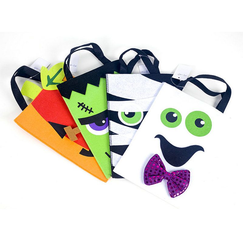 100 Piezas de Bolsas de plástico de Halloween Bolsas de Regalo de Dulces Bolsas de Truco o Trato Jack O Lantern Pumpkin Treat Bags para Fiesta de Halloween Favor 