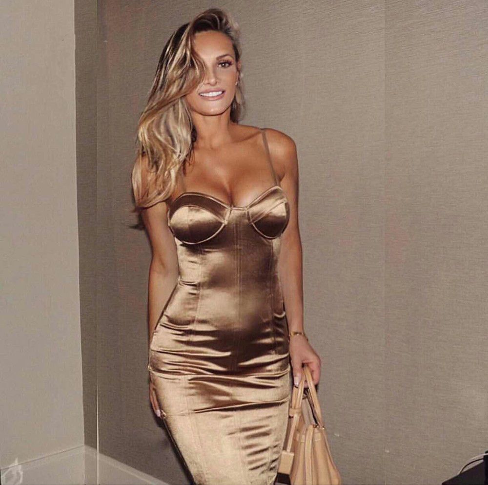 bodycon satin midi dress