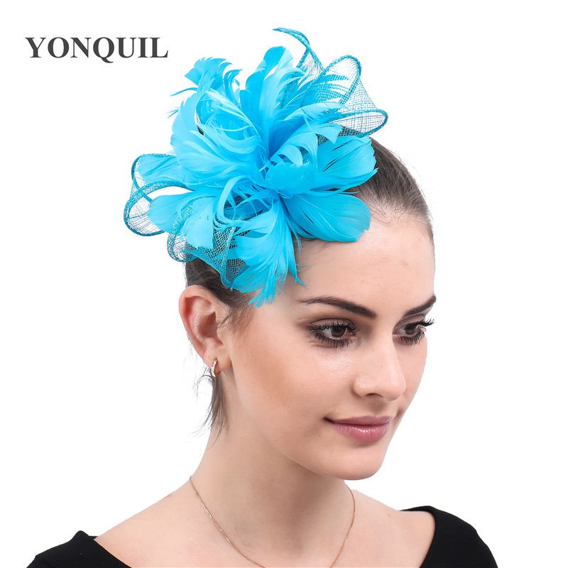 PACK OF MINI FASCINATOR CAPS CLIP ON HAT FLOWER FEATHER FANCY DRESS LOT