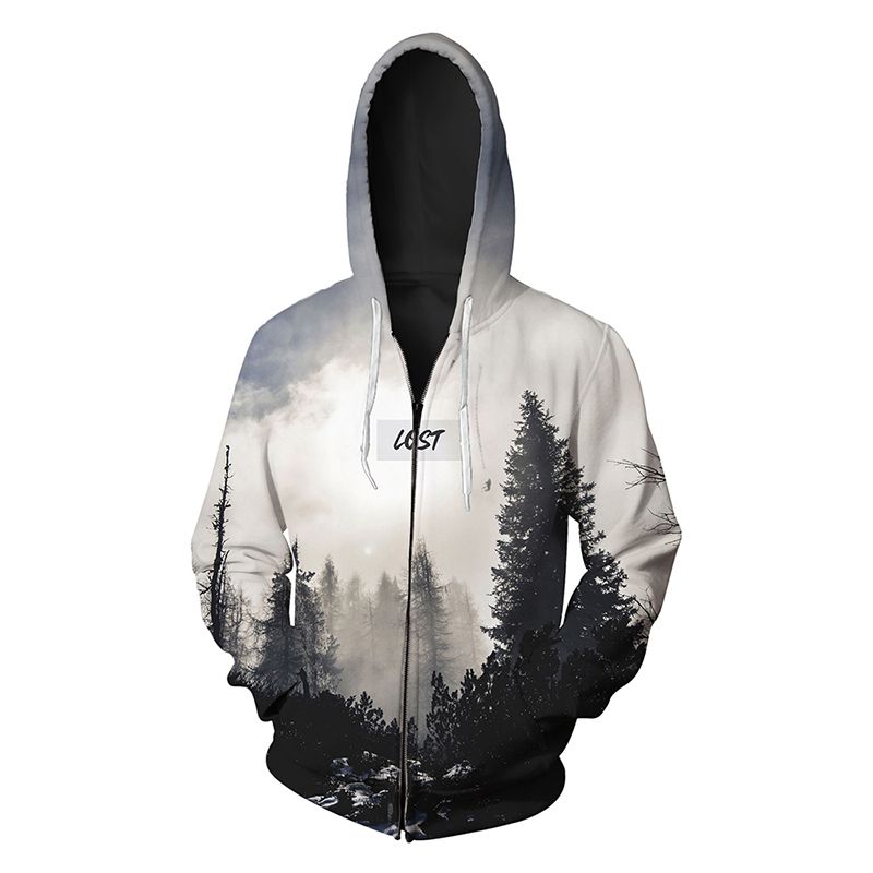 graphic zipper hoodie