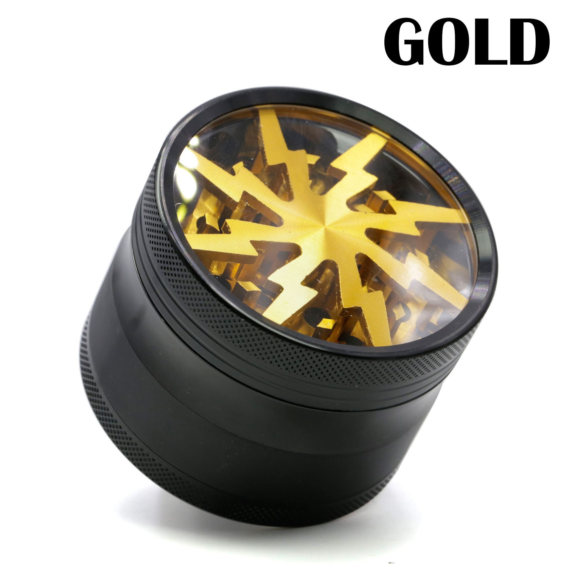 US Ship Metal Tobacco Smoking Herb Grinders 63mm Aluminium Alloy With Clear Top Window Lighting Grinders Abrader 3 Styles 15 Colors