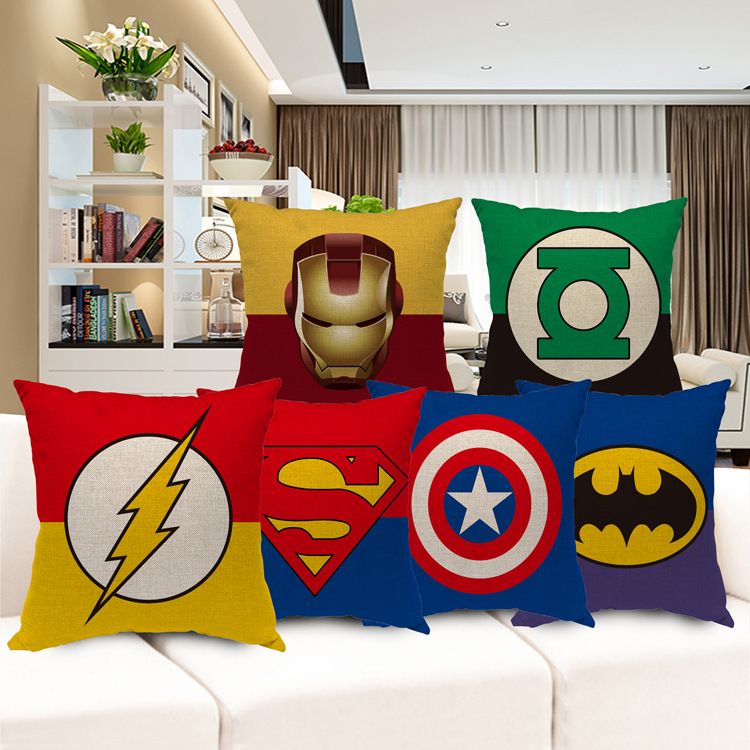 Superhero Avengers cushion case cartoon pillow case Hulk Deadpool iron Man  Print Cushion Cover linen Pillow