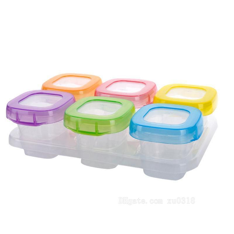 8 envases alimentarios de plástico Baby Mini destete congelación Ollas Cajas congelador de almacenamiento