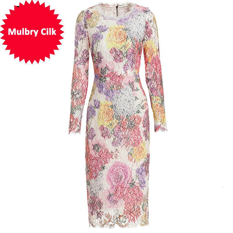 multicolor lace dress