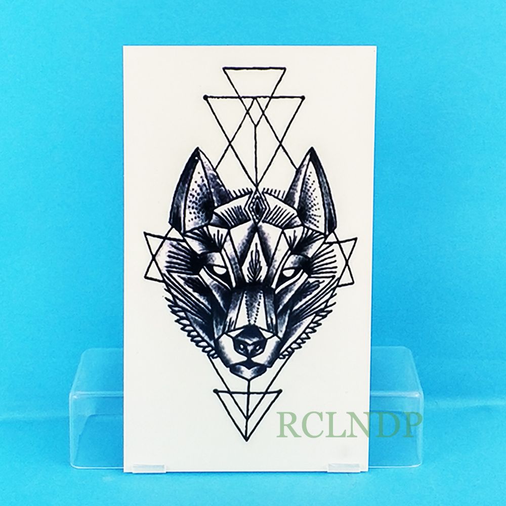 Waterproof Temporary Tattoo Stickers Wolf Dog head fake Tatto Geometric animal Flash Tatoo Hand Back Foot Waterproof Temporary Tattoo Stickers Wolf Dog head fake Tatto Geometric animal Flash Tatoo Hand Back Foot