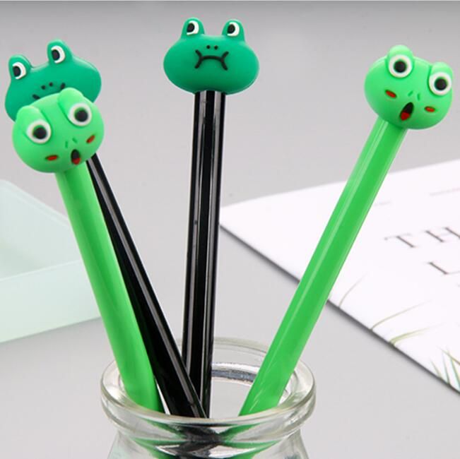Rana creativa plumas de gel tinta negra kawaii dibujos animados escritura suave plumas neutrales firma firma Rana creativa plumas de gel tinta negra kawaii dibujos animados escritura suave plumas neutrales firma firma