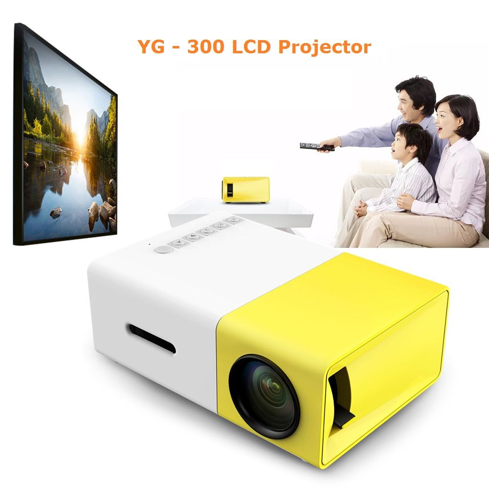 Proyector portátil YG300 LED 400-600LM 3.5mm Audio 320 Píxeles USB