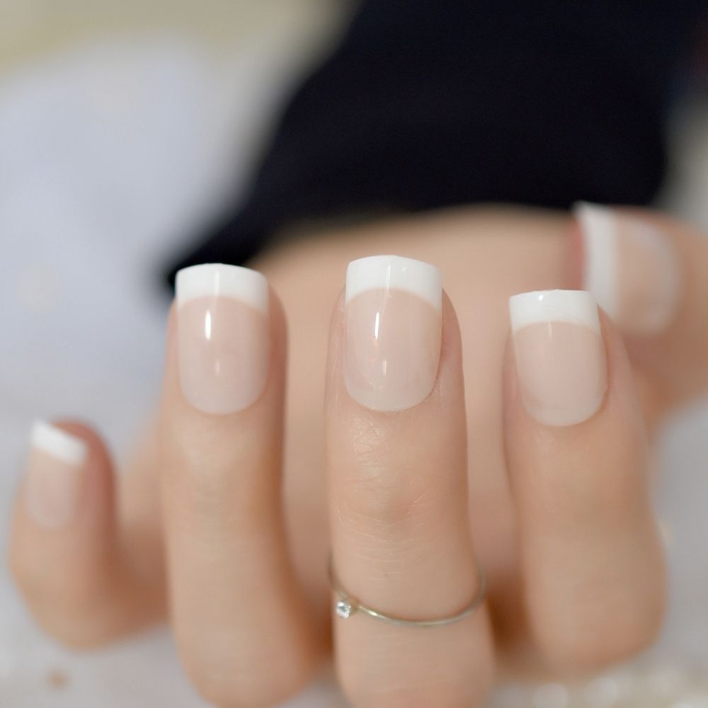 2019 Natural French Fake Nails Tips Acrylic Uv False Nails Press