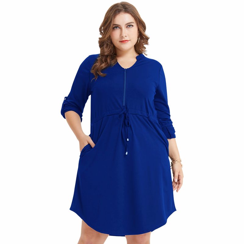 plus size knee length casual dresses