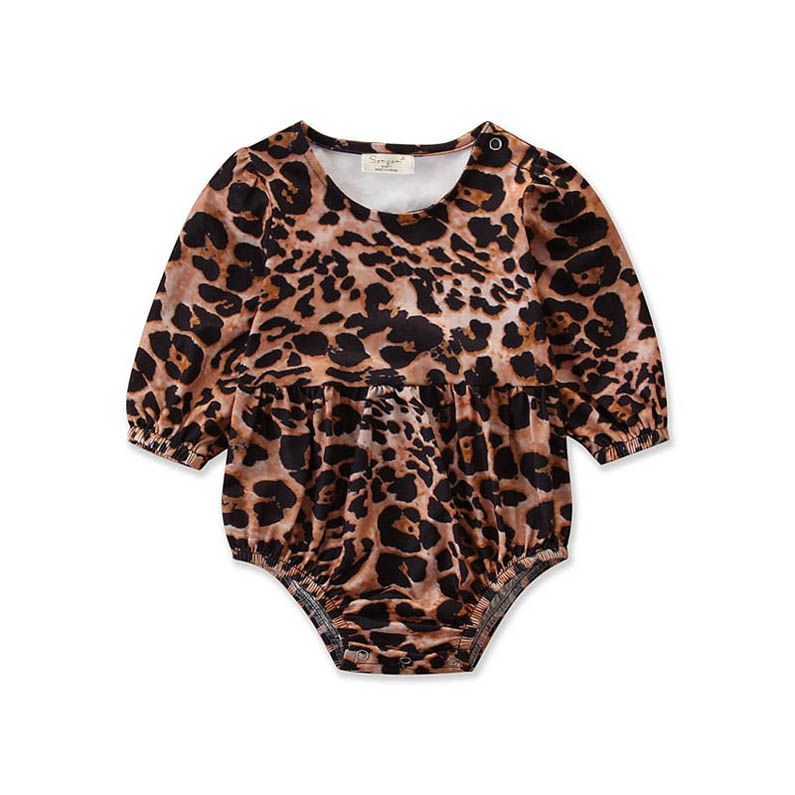 leopard print baby romper
