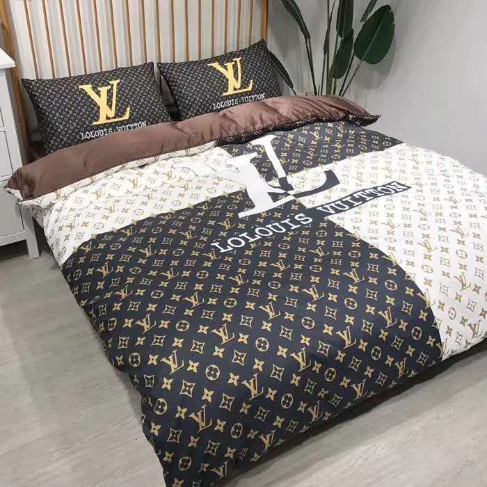 Branded Letter Print Warm Cotton Bedding Sets Designer New