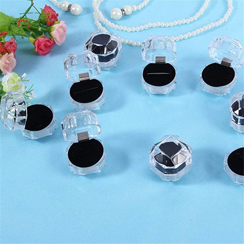2020 Clear Plastic Ring Earrings Display Boxes Pendant Beads Storage Organizer Package Case Gift