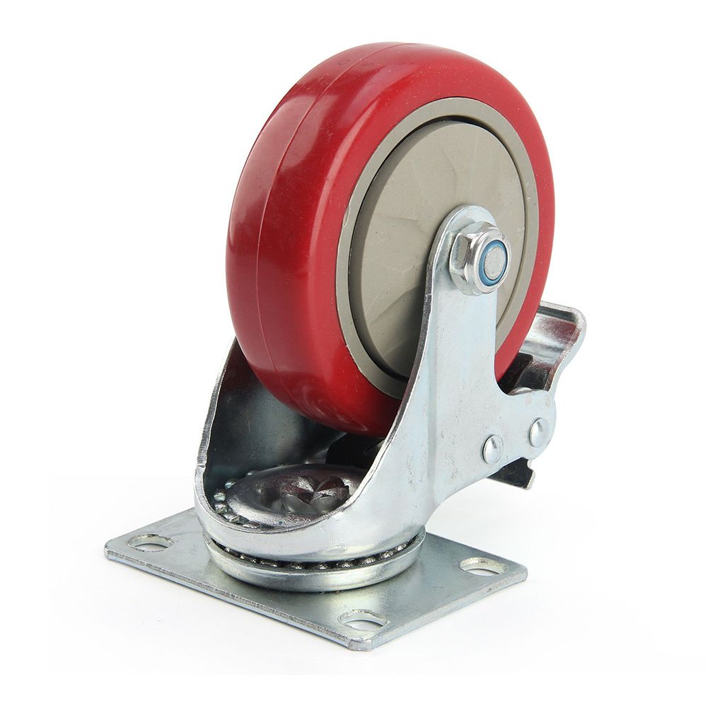 2 X Heavy Duty 75mm Rubber Wheel Swivel Castor Wheels Trolley Caster