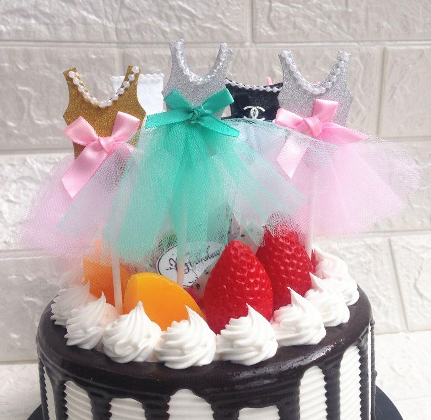 Cupcake Decor Baby Shower Creative Pearl Veil Princess Dress Cake