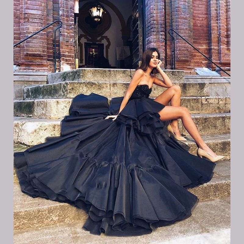 black high low wedding dresses