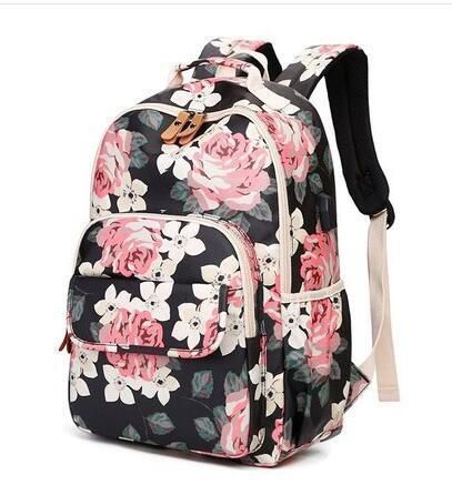 mochila escolar flores