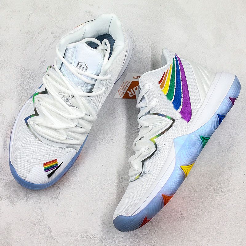 Zapatos de Kyrie Irving 5 Hot Sale Mens Designer Rainbow Equipo tejido de