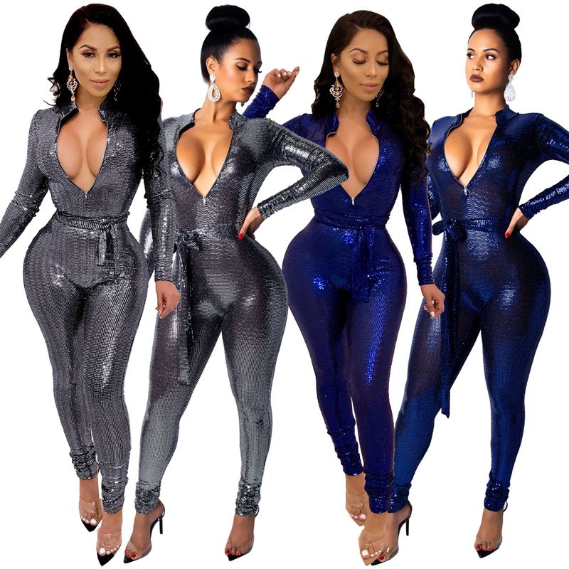 sequin skinny jumpsuit