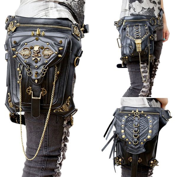 Steampunk Bag Steam Punk Retro Rock Gothic Goth Shoulder Waist Bags Packs Rivet