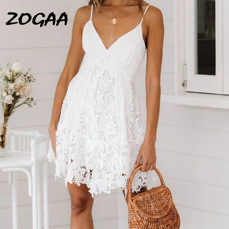 white summer lace dress