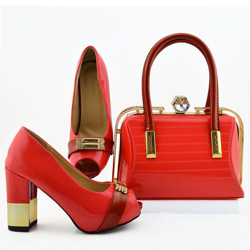 coral shoes and bag