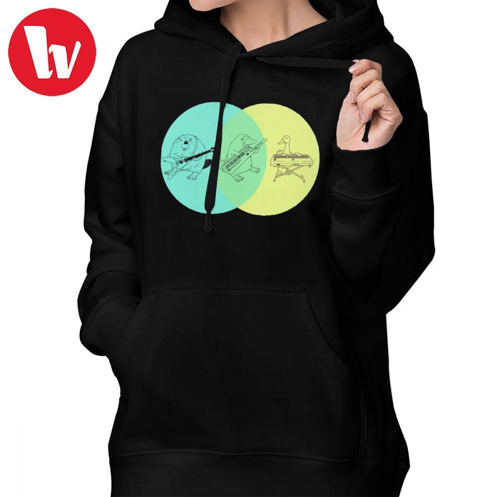2019 rock roll hoodie keytar platypus venn diagram hoodies gray graphic hoodies women street wear cotton over sized pullover hoodie from flowter venn diagram platypus keytar