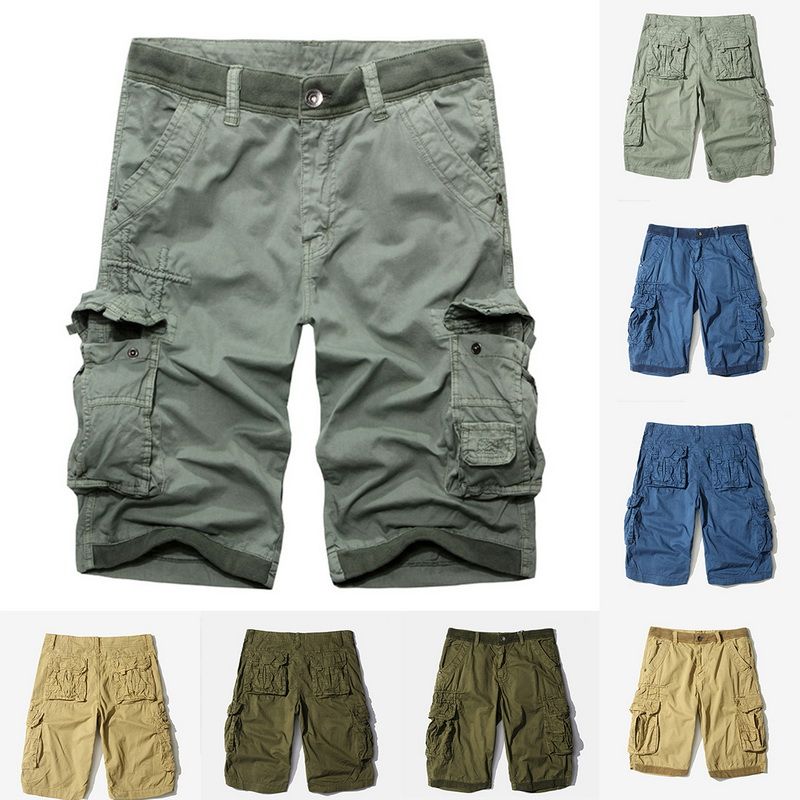 Summer Men/'s Cargo Work Casual Short Pants Multi Pockets Slim Leisure Shorts