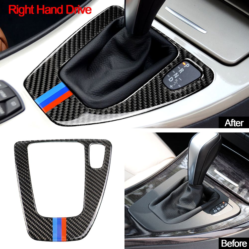 For BMW E90 E92 E93 Interior Trim Carbon Fiber Gear Shift Control Panel