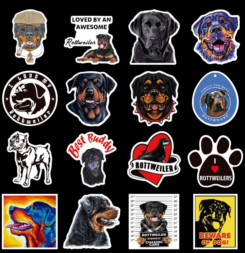 Rottie Dog on Board Guard Sign Art Gift TYP4 Rottweiler Car Window Sticker