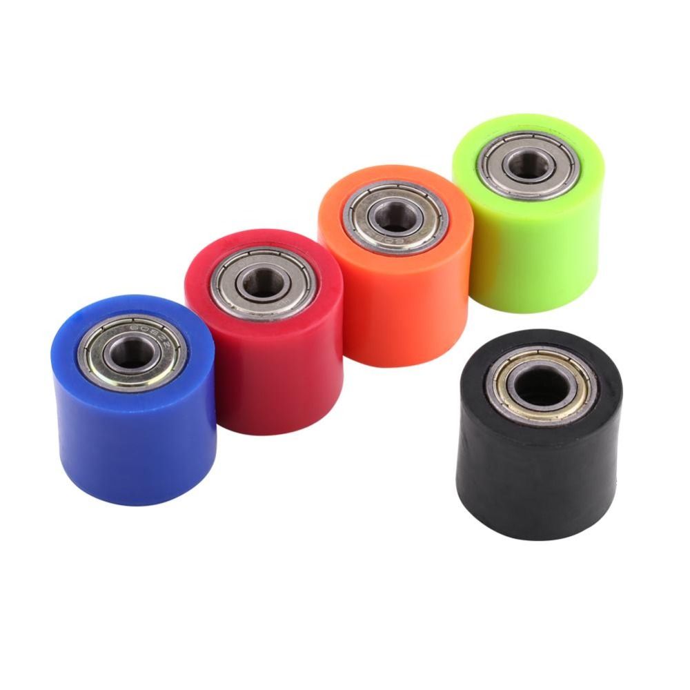 Amarillo Hlyjoon 8mm Cadena de transmisión Rodillo deslizante Polea de bicicleta Tensor Rodillo de cadena Tensor de bicicleta Rueda de guía Se adapta universalmente a Dirtbike Pit Bike
