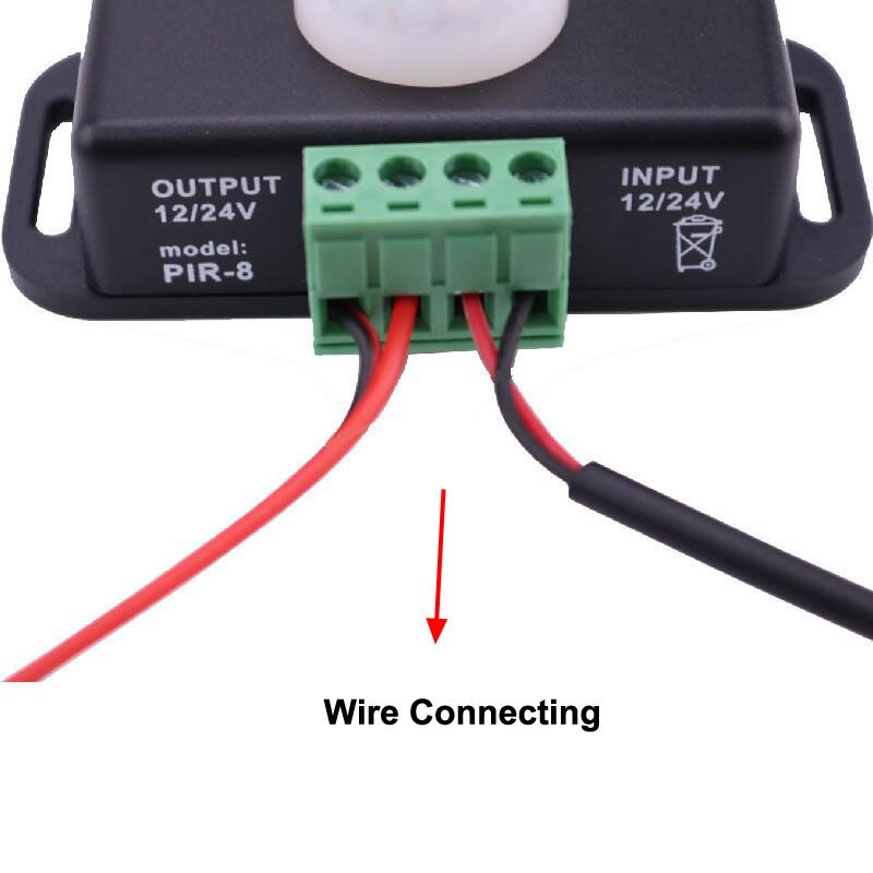 Ahomi Interruptor de sensor de movimiento DC 12V/24V Interruptor de tira de luz LED infrarroja de cuerpo automático PIR