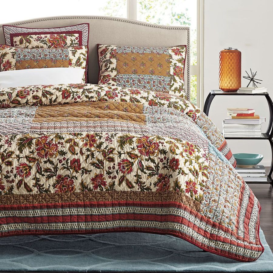 2020 American Handmade Patchwork Quilt Set Quilted Bedding Cotton