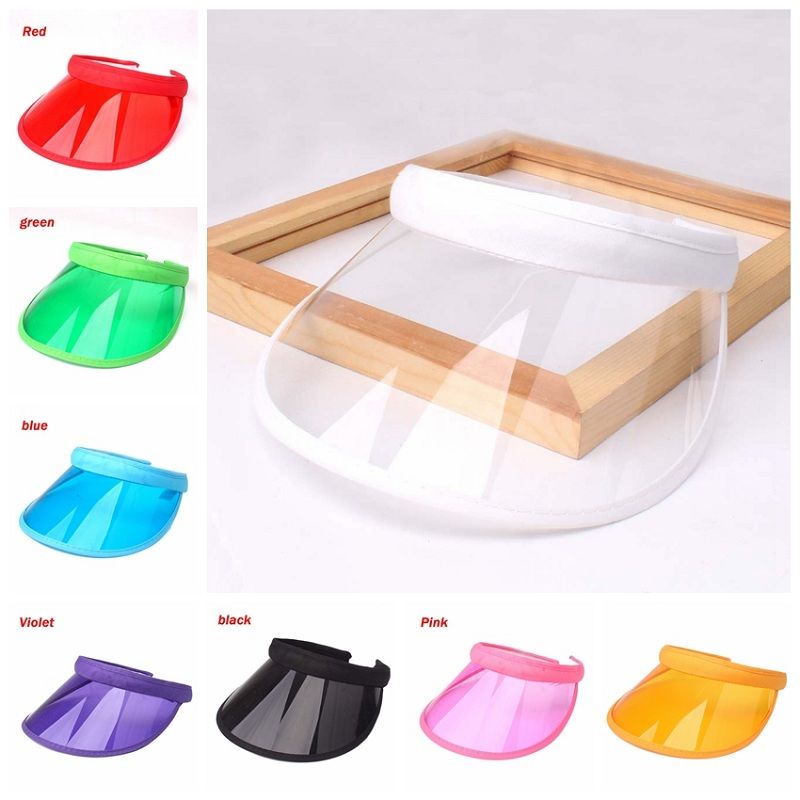 2020 Sun Visor Sunvisor Party Hat Clear Plastic Cap Transparent Pvc Sun