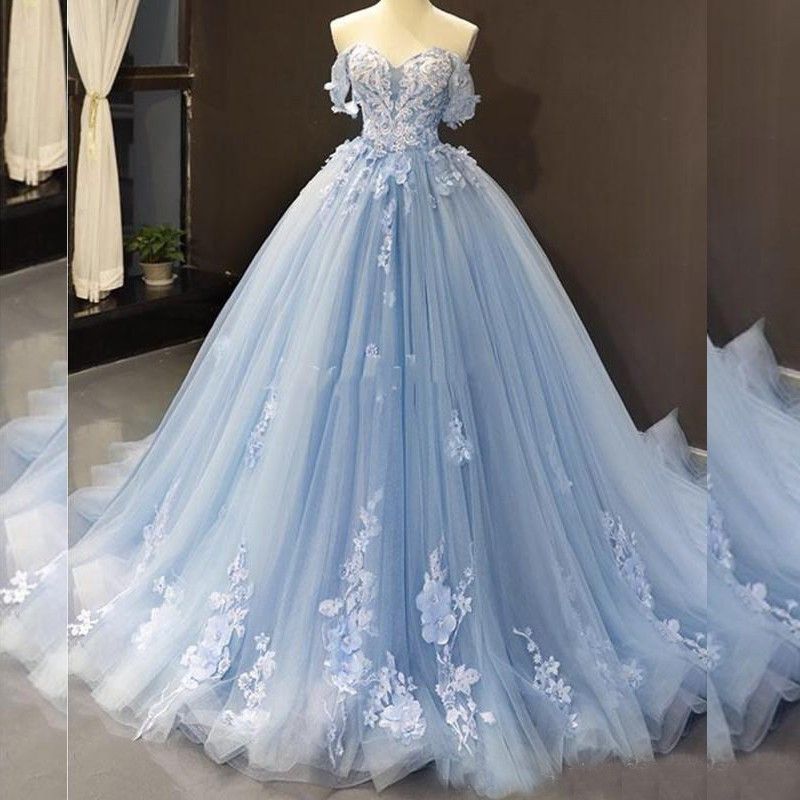 light blue sweet 15 dresses