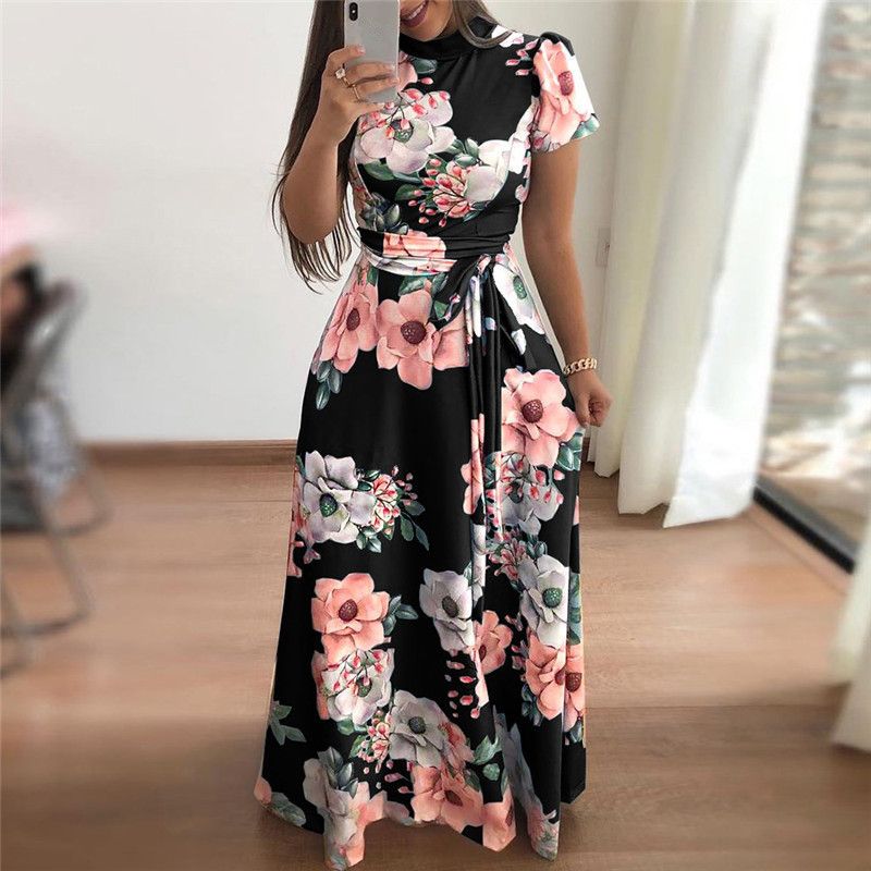 de mujer Maxi vestidos de verano 2019 estampado floral vestidos de Casual tamaño