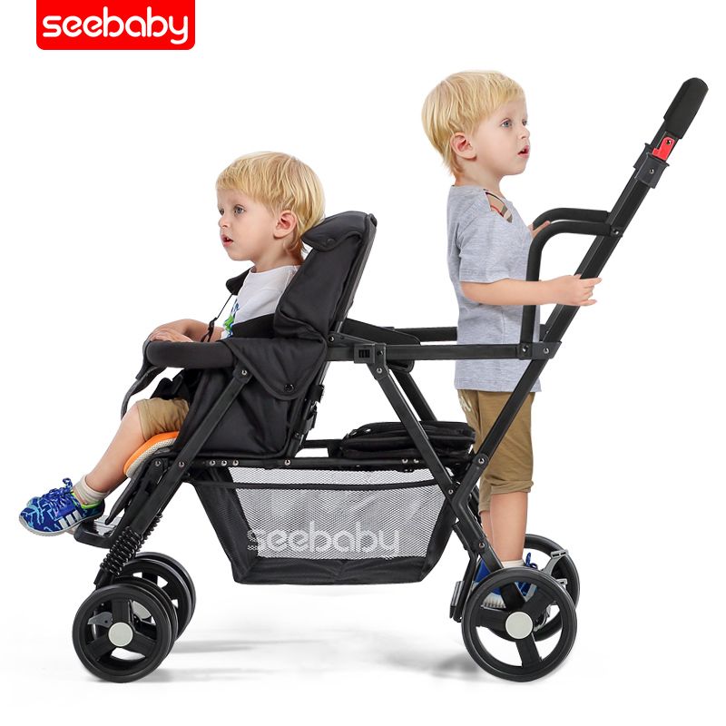 poussette double pour bebe et grand