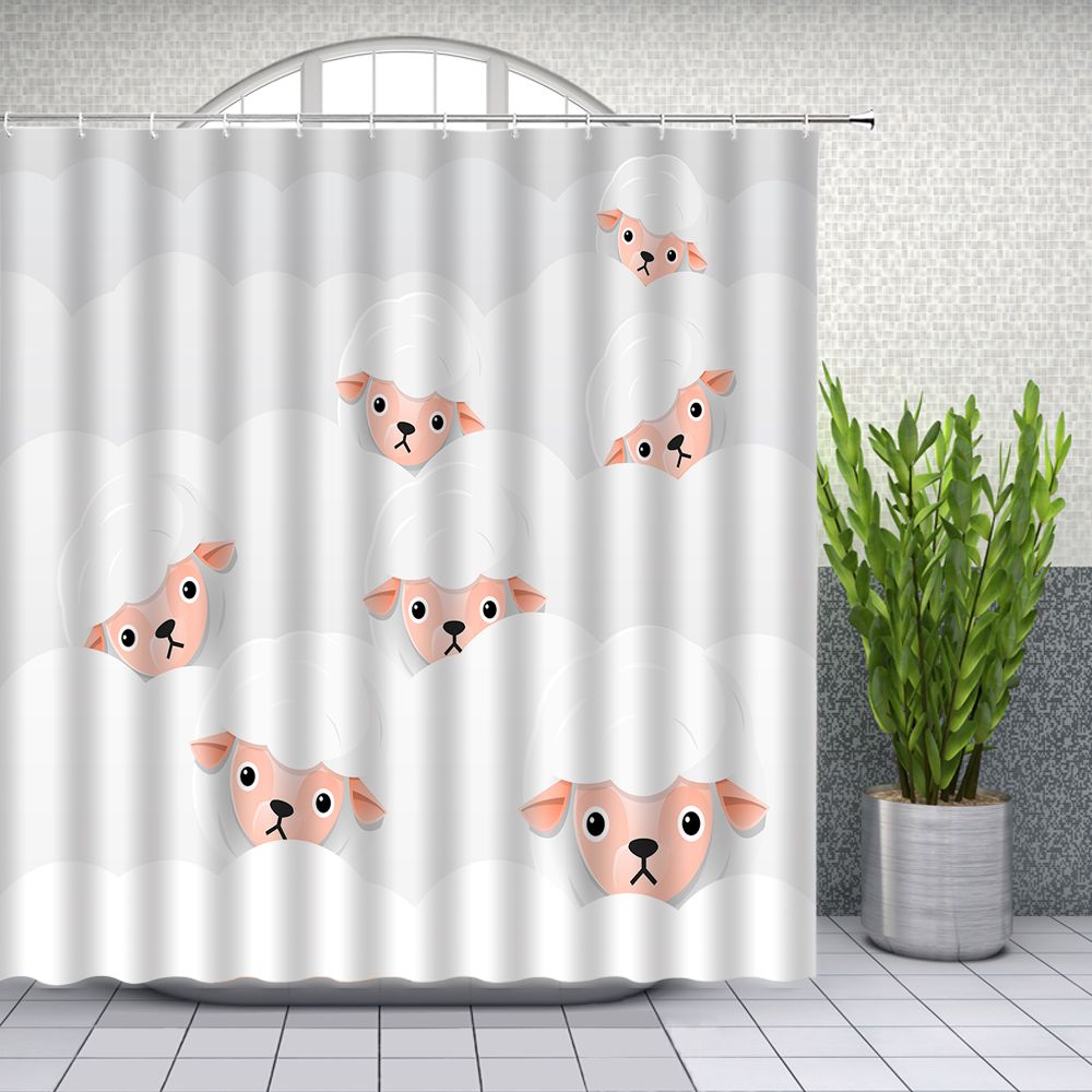 2020 Cute Sheep Shower Curtains Funny Animal Child Cartoon Bathroom Decor Home Bath Waterproof Polyester Cloth Curtain With Hooks Cheap From Party8 11 86 Dhgate Com