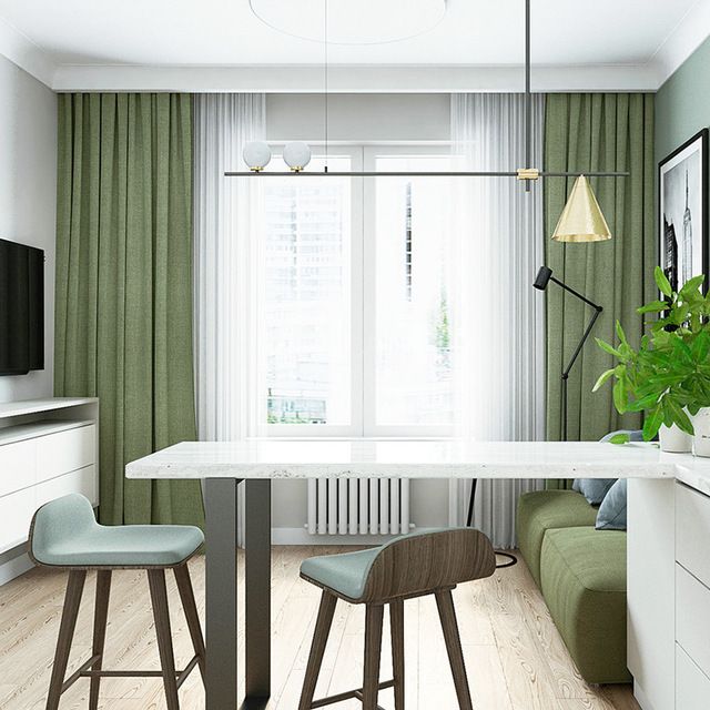 2020 Thick Linen Curtains Solid Color 100 Blackout Living Room