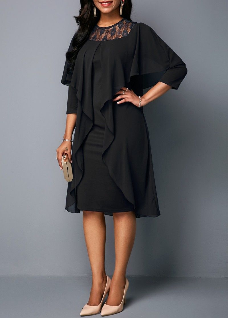 rotita black lace dress