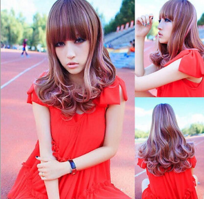 Wig Anime Night Club Long Wavy Hair Girl Lolita Cosplay Party