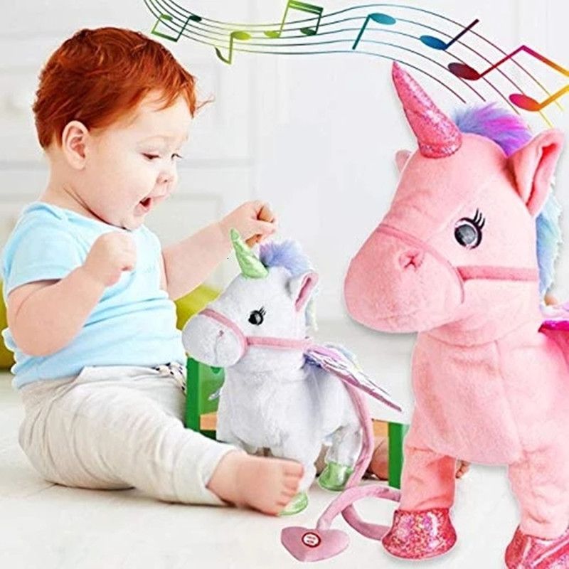 electric walking unicorn plush toy