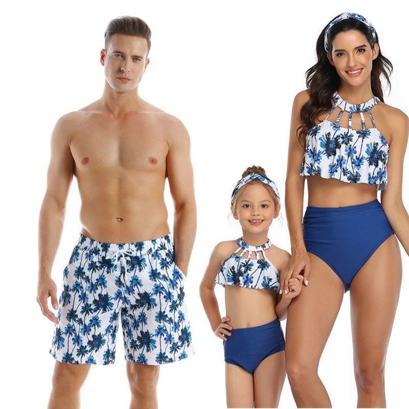 matching men and women bathing suits