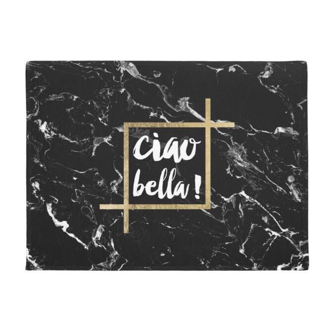 Trendy Gold Black Marble Doormat Modern Typography Ciao Bella Welcome Doormat Stylish Nordic Fashion Home Decor Rug Floor Carpet Cushions For Lawn Furniture Outdoor Pillows On Sale From Oopp 20 74 Dhgate Com
